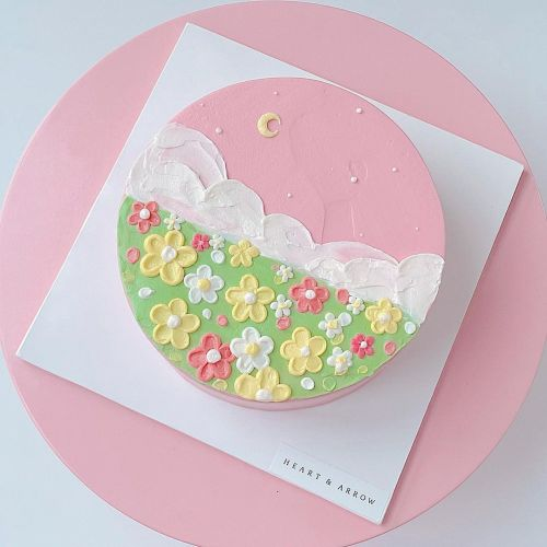 daily_dolce's tweet photo. Flower field cake by heart_n_arrow https://t.co/TlFyI25rP0