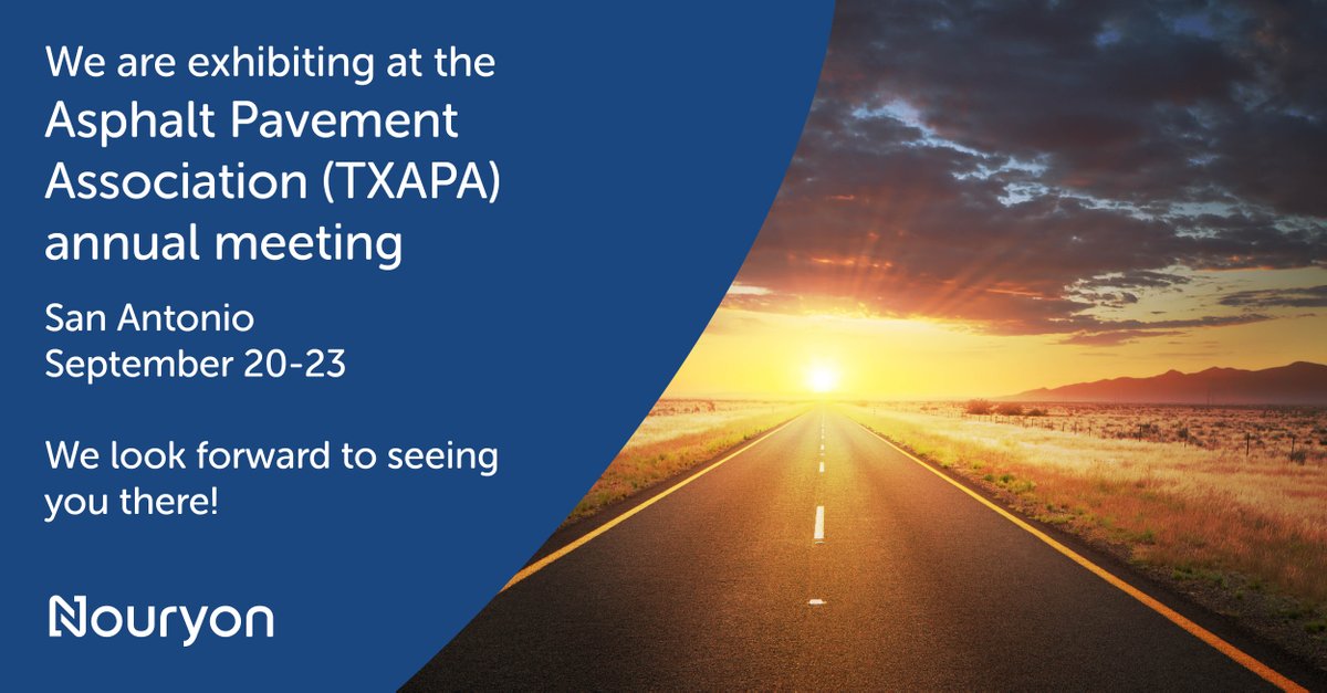This month, @Nouryon is exhibiting at the TXAPA Annual Meeting. This meeting will give attendees the opportunity to connect with others and share ideas to make our industry great. Learn more about our products for #asphalt applications: bit.ly/3o8Du8W #sustainability