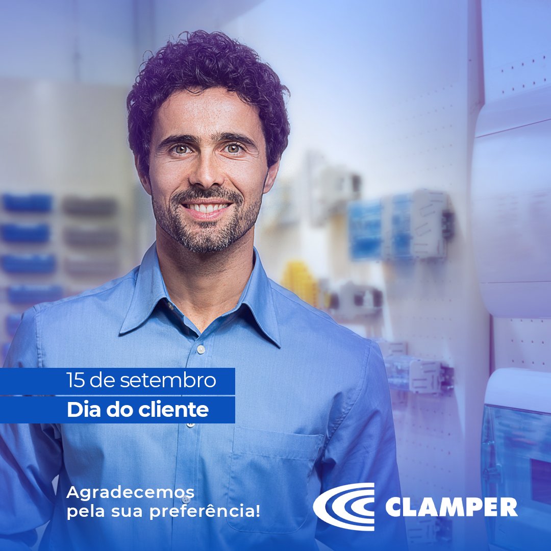 clamperoficial's tweet photo. Na data de hoje, a CLAMPER agradece aos clientes que dão preferência aos nossos produtos e nos dão a honra de estar, todos os dias, presentes em suas casas, negócios e muito mais, protegendo e trazendo tranquilidade.

Feliz Dia do Cliente! https://t.co/uWUJP6x2ys