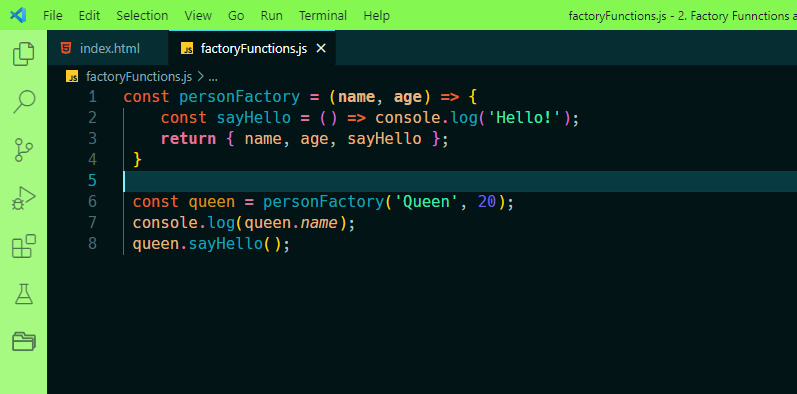 QueueElTee's tweet photo. Day 48:

🔶 ORGANIZING JAVASCRIPT CODE → Learnt About:
🔹Factory functions
🔹Scope

#TheOdinProject #100DaysOfCode #javascript https://t.co/Io492dVC0a