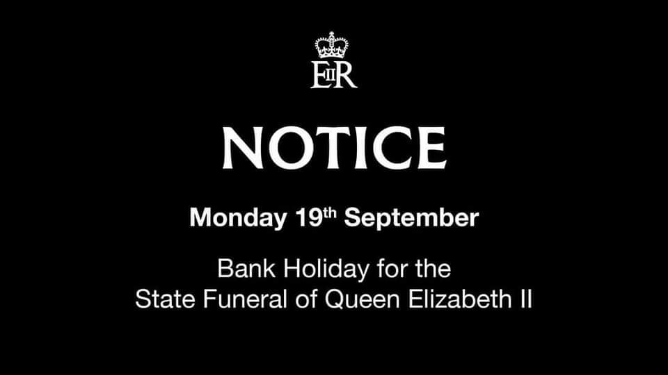 BigAmbitionsCIC's tweet photo. In light of Her Majesty #QueenElizabeth II’s passing, we will be closing on Monday 19th October 2022.

We apologise for any inconvenience this will cause.

If you need to get in touch, please email us at enquiries@bigambitions.org.uk and we will get in touch as soon as possible. https://t.co/2mkYoBye3g