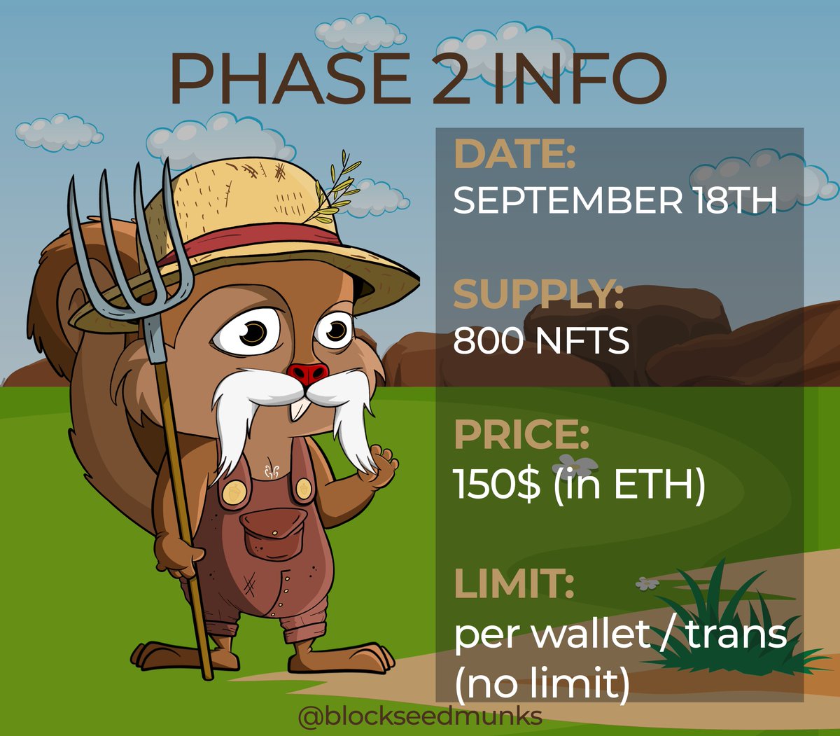 BlockSeedMunks's tweet photo. PHASE 2 MINT 🚨

DO NOT MISS IT👀 

For more info, join our discord 📢
https://t.co/D2541zhUaC

#NFTMarketplace #NFTProject #MintingSoon #Ethereum #ETH https://t.co/2NRfdX5eze