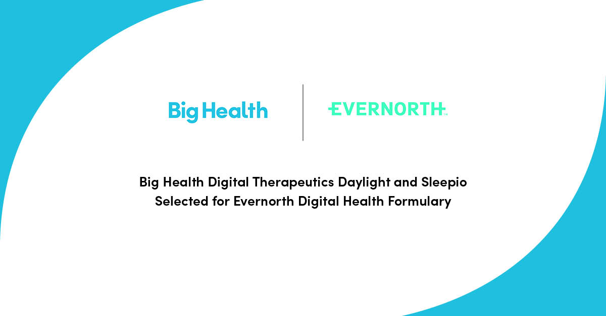 wearebighealth's tweet photo. NEWS: Big Health’s @Daylight_app and @Sleepio have been included in the @Evernorth #DigitalHealthFormulary, expanding access to evidence-based digital cognitive behavioral therapy to thousands of Americans for anxiety and insomnia. Learn more: https://t.co/L6vO3Hw7cQ https://t.co/c4HHaxtMs3