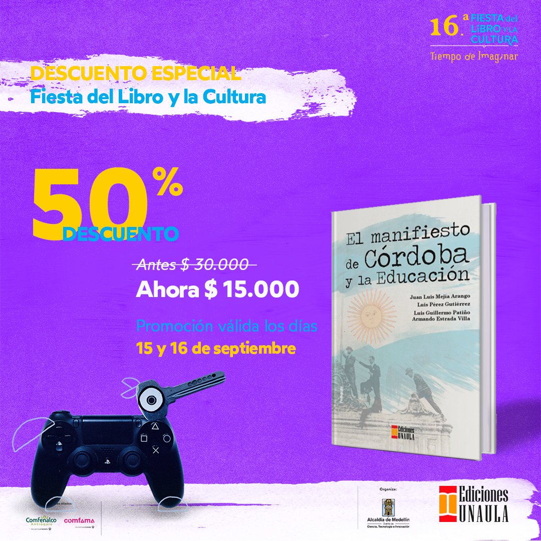 EdicionesUnaula's tweet photo. Seguimos con las 𝗣𝗥𝗢𝗠𝗢𝗖𝗜𝗢𝗡𝗘𝗦 𝗘𝗦𝗣𝗘𝗖𝗜𝗔𝗟𝗘𝗦 en Fiesta del Libro y la Cultura
Este jueves y viernes disfruta del 𝗗𝗘𝗦𝗖𝗨𝗘𝗡𝗧𝗢 del 𝟱𝟬% en este libro.
Visítanos, estamos ubicados en la carpa de los libros universitarios.
@FiestaLibro https://t.co/9eMyalzLLL