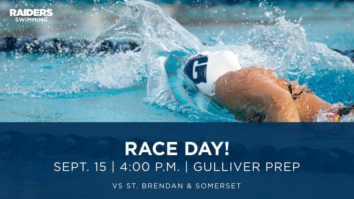 It’s race day for our varsity swimmers. Today, 4:00 p.m., at home!
Let’s do this, Raiders!
#raceday #varsity #studentathlete #gulliverraiders #unparalleled