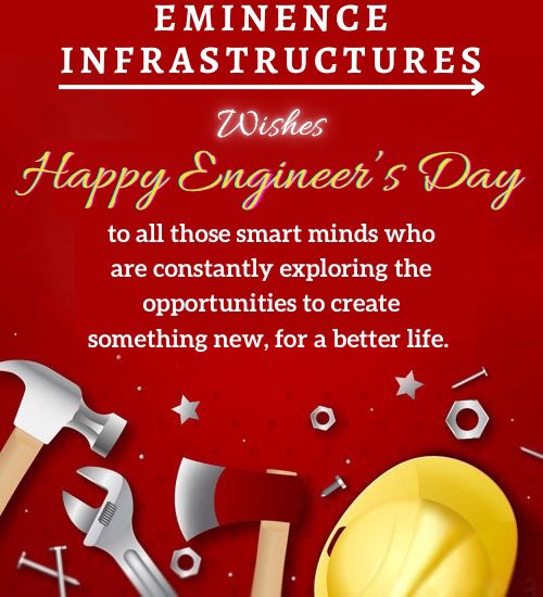 EminenceInfra5's tweet photo. Happy #EngineersDay from @EminenceInfra5 ✨👷‍♂️

#EngineersDay #success #Twitter https://t.co/S5BdTvR0ly