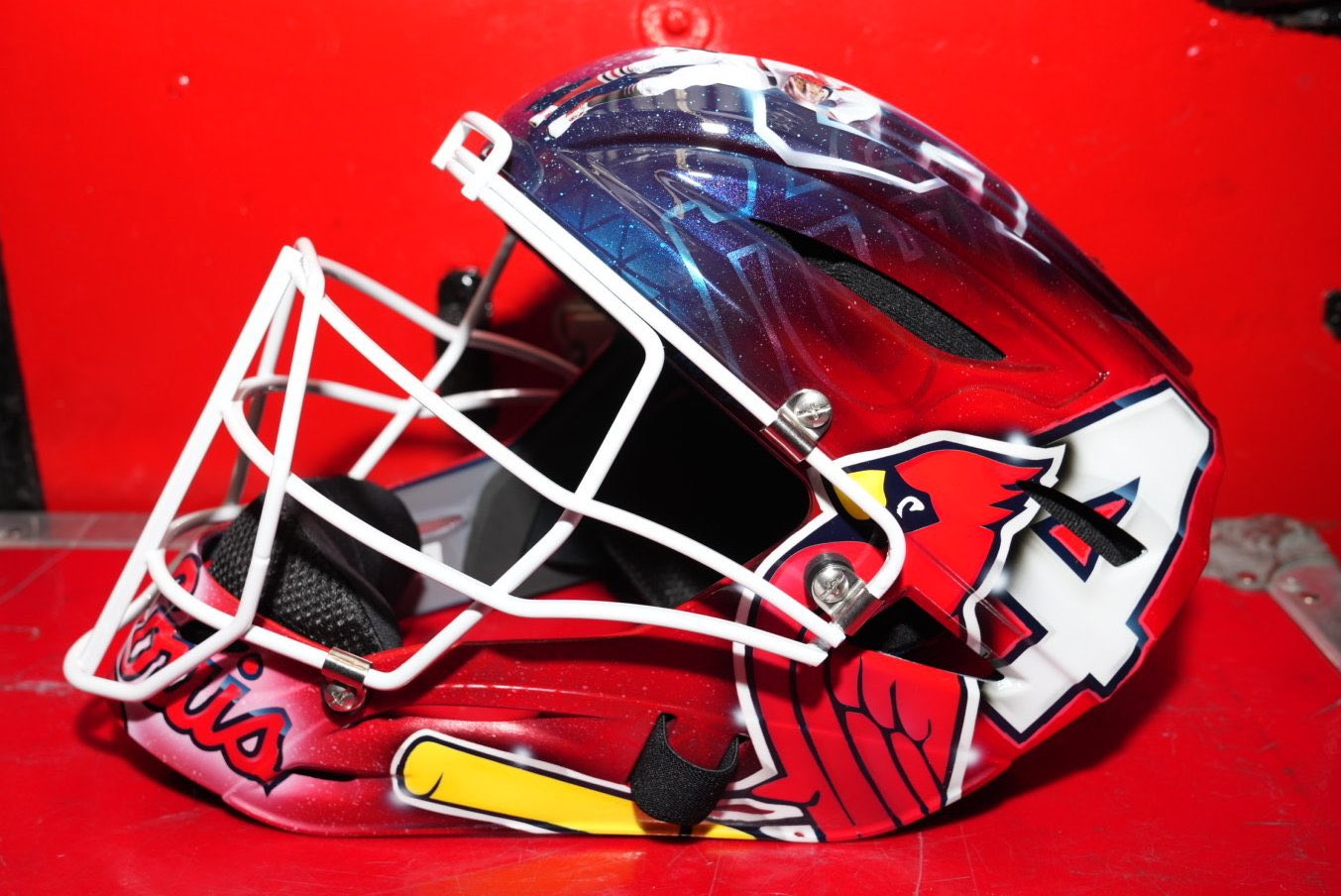 Baseball Bros on X: Yadier Molina wore this custom catcher's mask last  night to celebrate his and Adam Wainwright's 325th game as a battery 🔥   / X