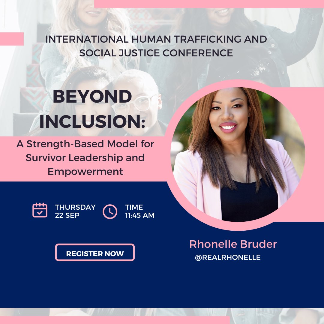 RealRhonelle's tweet photo. Looking forward to presenting at the  @TraffickingConf next week! This will be my first time at the conference, and I will be sharing my work on strength-based interventions for survivors of #humantrafficking.

Register here: https://t.co/jnnw1fvQ1A https://t.co/Ae2FKGtJRM