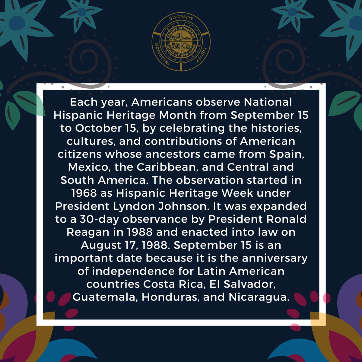 Happy National Hispanic Heritage Month!