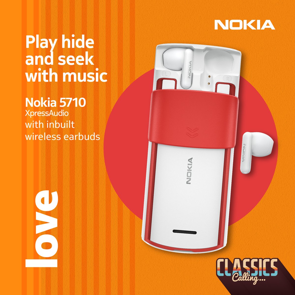 HMDdevicesIN's tweet photo. No more leaving your buds behind.
Now carry your wireless earbuds in your phone with the all-new Nokia 5710 XpressAudio.
Buy now: https://t.co/A5ojtRea4p
#ClassicsCalling #Nokia5710XpressAudio #WirelessEarBuds #LoveTrustKeep https://t.co/lTPTlOnjEa