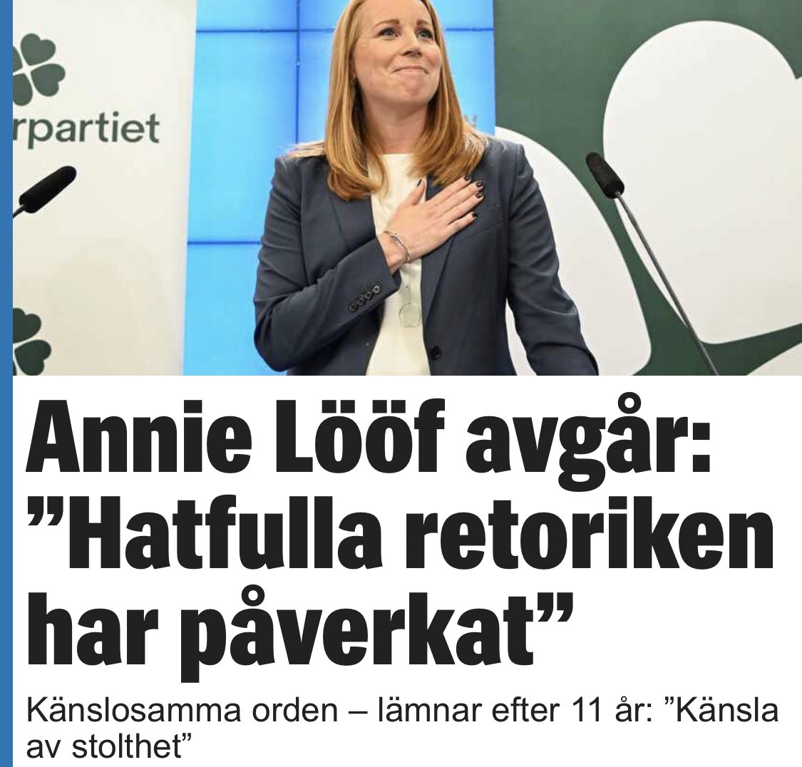 katjanouch's tweet photo. När man byggt hela sin karriär på att polarisera, ljuga och hata och mobba en stor del av svenska folket och sen gör sig till offer för att man får kritik... Hejdå Lööf, hoppas du aldrig mer sätter din fot i politiken. #svpol #migpol #valet2022 #val2022 https://t.co/b6Ewq30oIt