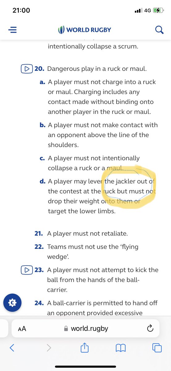 oxleymoron13's tweet photo. Just brushing up on my rugby laws and saw this - @WorldRugby what is a jackler? https://t.co/yVhcezJm37