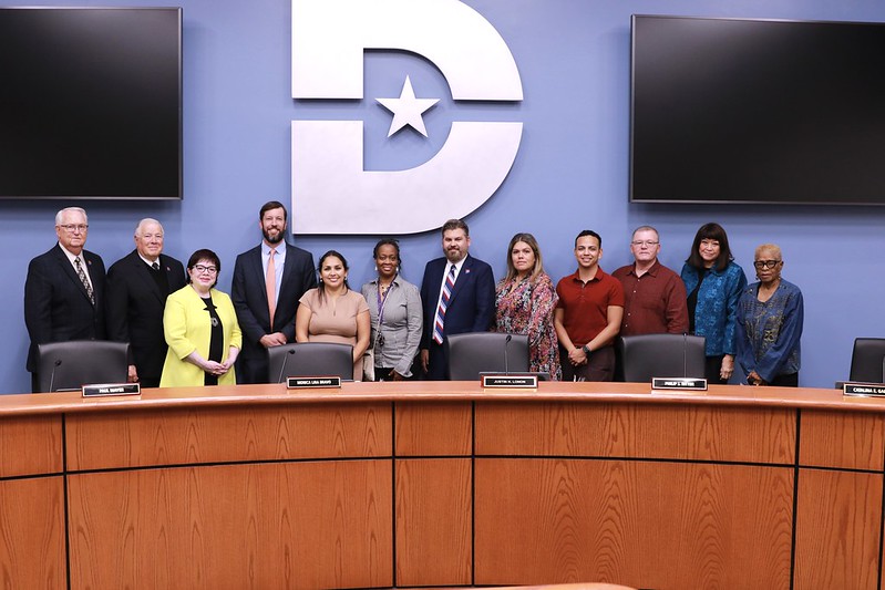 This week @LockheedMartin and Uplift @PepsiCo Scholarships were recognized at the @Dallas College Board of Trustees meeting. Thank you to our students - Libby, Gisela, Eduardo and Robert for sharing your stories and inspiring us. #Scholarships #Partnerships #dallascollegeproud