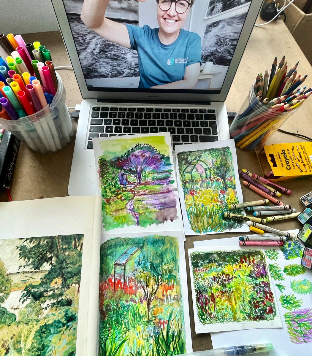 I lead weekly online drawing activities ✍️🎨 for #NHS Staff at Guys & St Thomas’s Hospital @GSTTnhs for @BreatheAHR. #BreatheCreativeBreaks to refocus & recharge. 

Inspired by #PierreBonnard 🧠🎨 today 
#MentalHealth #wellbeing #flow #nhs #drawing