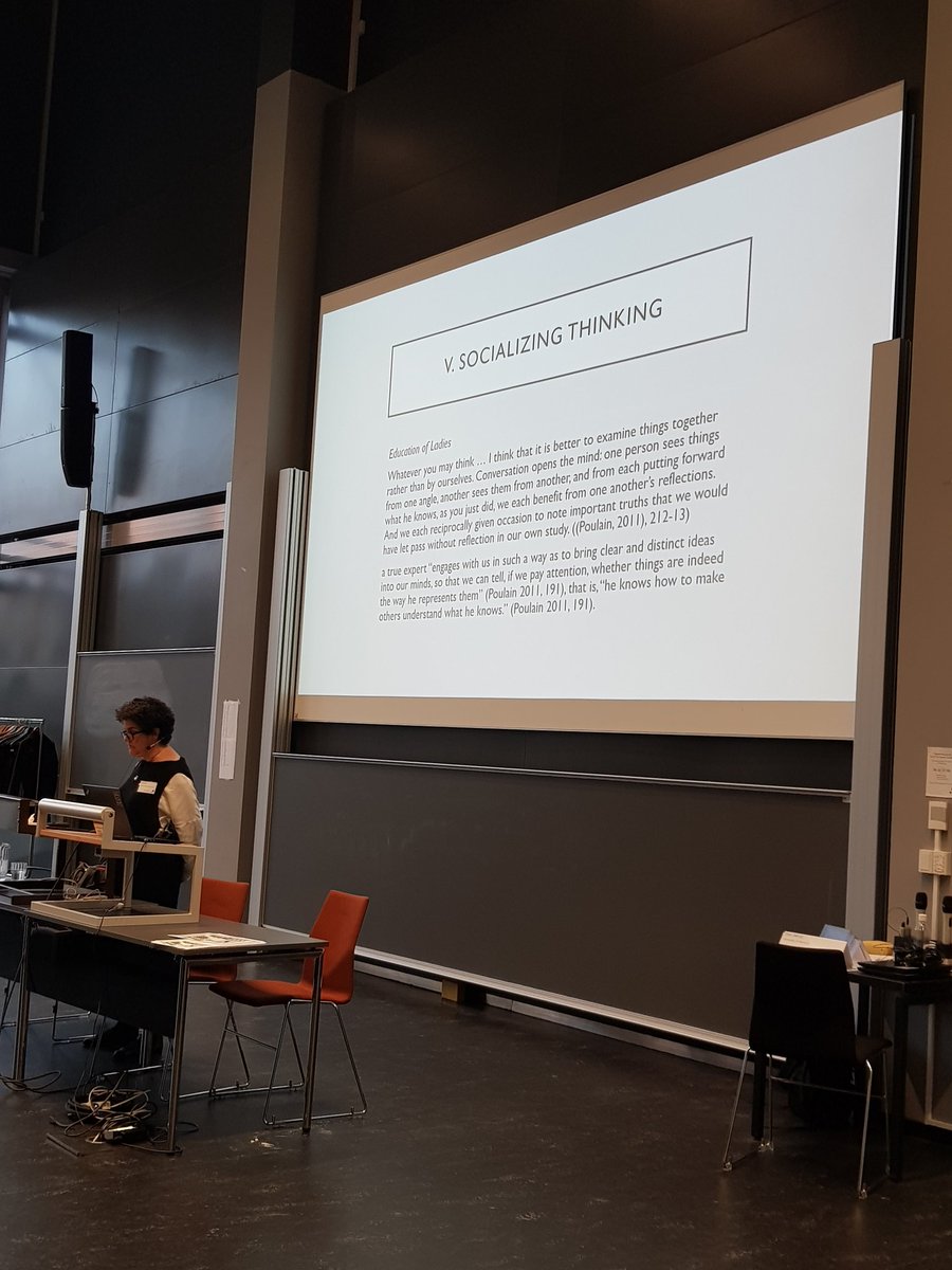 mamagriffphd's tweet photo. Lisa Shapiro giving a great keynote lecture on early modern philosophy and collaborative thinking. #ESEMP @lshape https://t.co/oILBVqauaT