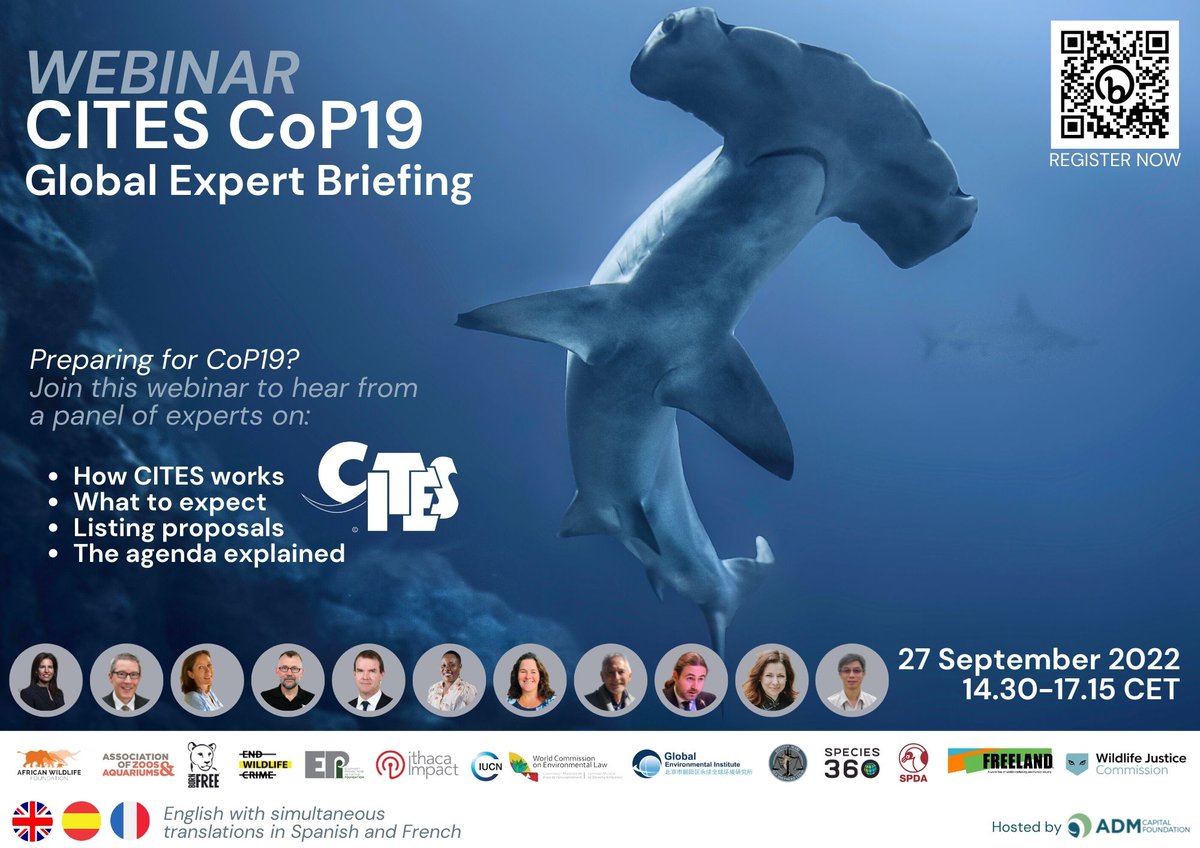 WJCommission's tweet photo. Join our Executive Director @oswaakgoldman &amp; 10 other experts in a Global Expert Briefing on @CITES &amp; what to expect at the upcoming #CoP19. Discussions in En, Fr &amp; Sp.
📆 27 September
⏰ 14:30 CET
Agenda &amp; speakers ➡ https://t.co/hq46IpGeK6
Register! ➡ https://t.co/5Ege9LqTzm https://t.co/U2xXR3OfP7