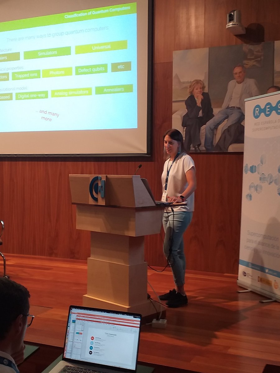 HPC_Now's tweet photo. "You can start playing with #QuantumComputing without having a quantum computer using your own laptop or #HPC facilities", states our #HPCNow! R&D Manager, Elisabeth Ortega @draentropia, during her talk at the Annual @RES_HPC Users Conference.
📌 at @cenits, Cáceres
#JURES22 https://t.co/l3ZupAPz6w
