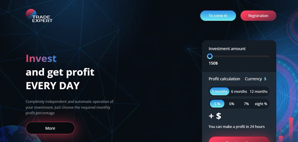 Sarah11954843's tweet photo. https://t.co/0MwHcn5ANg
✅Plans: 5% – 8% monthly for 90 – 360 days

✅Min deposit: $150

✅Max deposit: $100,000

✅Referral: 1%

✅Withdrawal: Manual https://t.co/qhJopumWEn