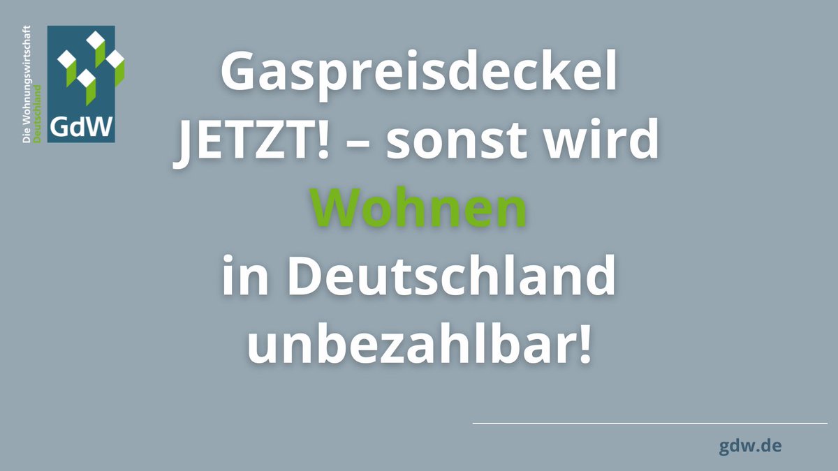 Deutschland braucht unverzüglich einen #Gaspreisdeckel, um hunderttausende MieterInnen sowie zahlreiche sozial orientierte #Wohnungsunternehmen vor dem Ruin zu retten.
Die bisherigen Rettungsversuche der #Regierung sind gut gemeint, wirken aber hilflos.
⬇️
bit.ly/3QKSQNx