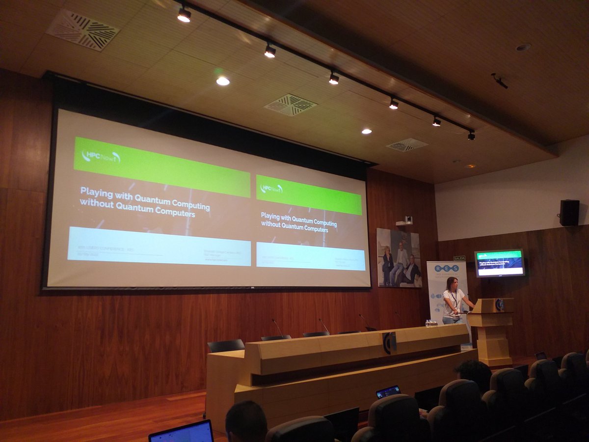 HPC_Now's tweet photo. "You can start playing with #QuantumComputing without having a quantum computer using your own laptop or #HPC facilities", states our #HPCNow! R&D Manager, Elisabeth Ortega @draentropia, during her talk at the Annual @RES_HPC Users Conference.
📌 at @cenits, Cáceres
#JURES22 https://t.co/l3ZupAPz6w