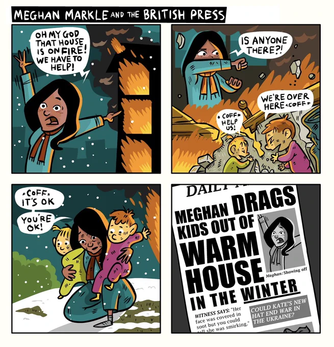 A comic about Meghan Markle and the British Press 