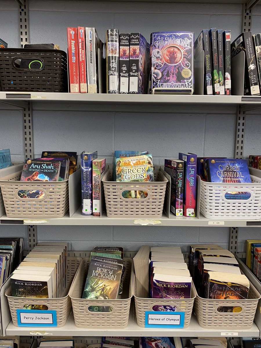 MrsKSinclair's tweet image. What to do while you wait for help with the labeling machine ?!  Create dynamic shelving for the fiction series &amp;amp; authors! Organizing brings me joy 🥰 @DLMS_Library @PDSB_Libraries #OnSchoolLibrary #SchoolLibraryJOY