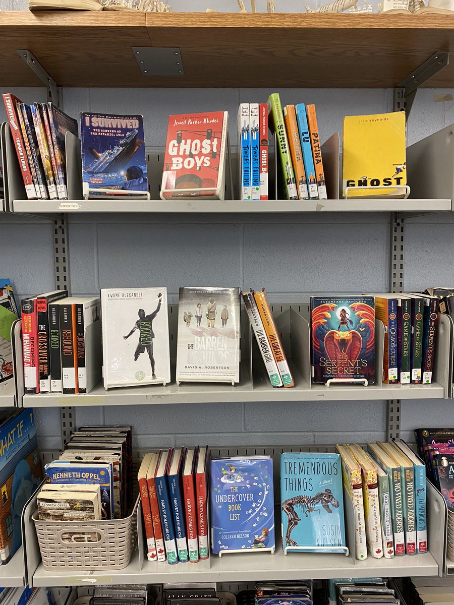 MrsKSinclair's tweet image. What to do while you wait for help with the labeling machine ?!  Create dynamic shelving for the fiction series &amp;amp; authors! Organizing brings me joy 🥰 @DLMS_Library @PDSB_Libraries #OnSchoolLibrary #SchoolLibraryJOY
