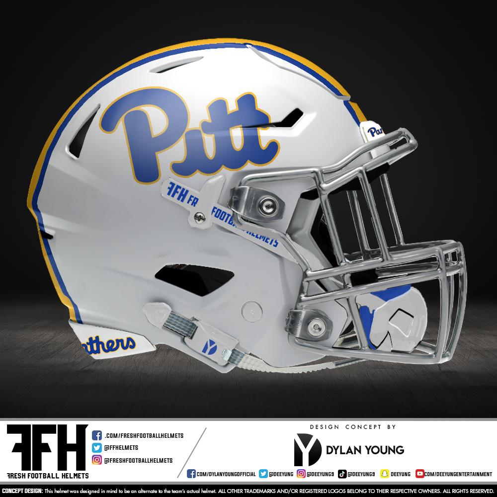 FFhelmets's tweet image. Pitt Panthers, college. Design concept by 
@deeyung. #FreshFootballHelmets #ACC 
@Pitt_FB