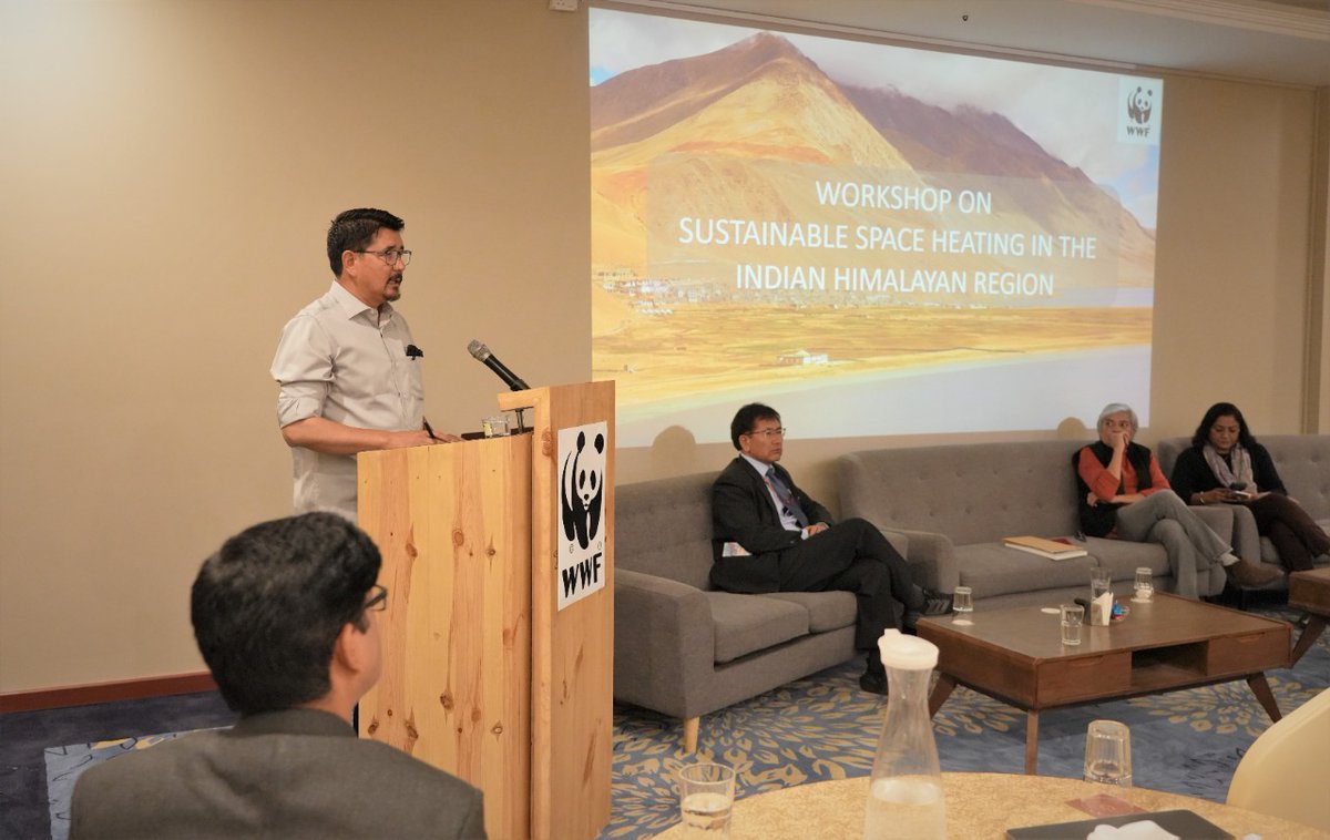 LAHDC_LEH's tweet photo. CEC @tashi_gyalson attends workshop on 'Sustainable Space Heating Solutions in Ladakh' organised by @WWFINDIA.

H'CEC stresses the need to have absolute technological solutions for having sustainable space heating systems in Ladakh. 

@DIPR_Leh @ddnewsladakh @PBLadakh @FOBLeh https://t.co/nxkmr08g9F