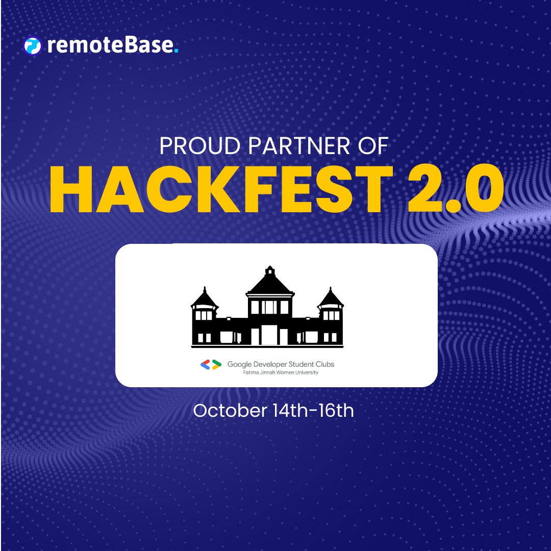 RemotebaseHQ's tweet photo. We are proud to announce our esteemed partner @gdsc_fjwu.

Google Developer Student Clubs are community groups for both graduate and undergraduate students interested in Google Developer technologies.

Register Here: https://t.co/piEMn7bNzH

#siliconvalley #remotework #hack #code https://t.co/9tFvqlfHRX