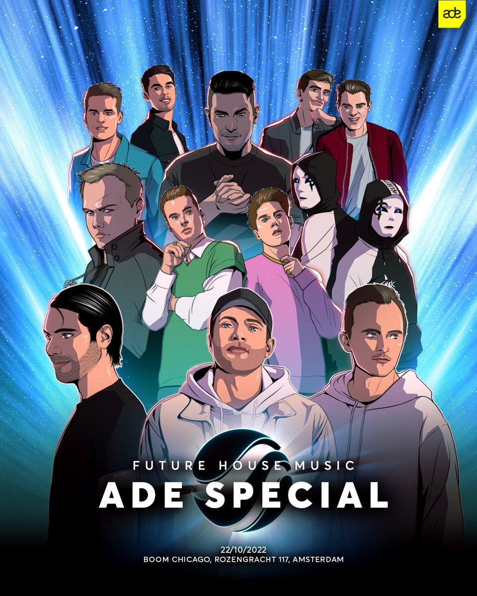 FutureHousMusic's tweet photo. The full line-up for our 2022 ADE Special is here! 🔊 9 amazing artists will be taking over Amsterdam in this year's edition, so be sure to expect a jam-packed night full of good vibes and memories 🔥 Did you get your ticket yet?

Tickets ► https://t.co/miNnga1x3C https://t.co/4HJx4uA4v6