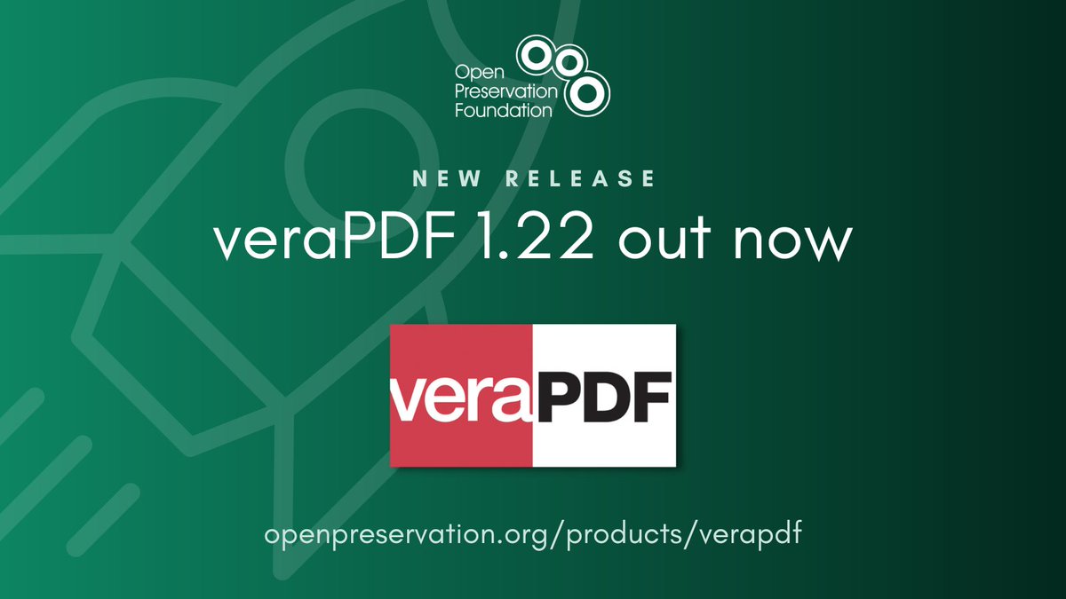 veraPDF 1.22 has been released! This release comprises enhancements, technical maintenance and bug fixes. Big thanks to all contributors and testers &amp; a special shout out to the Dual Lab dev team! Learn more: openpreservation.org/news/verapdf-1… #DigitalPreservation #OpenSource
