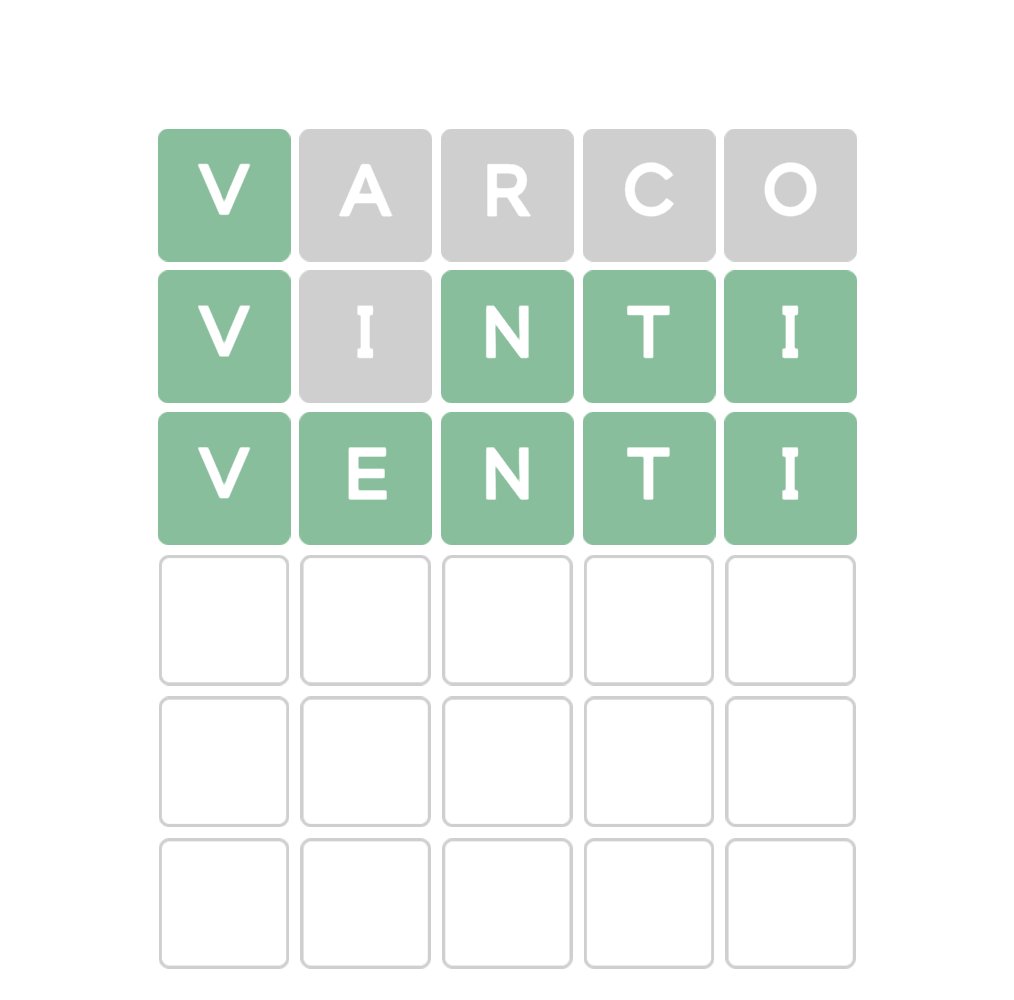 MarilenaCalabre's tweet photo. Questa è la parola nascosta!
 https://t.co/yFMMsOED6Y
 #Wordle #Wordable #HiddenWords https://t.co/5eSxnxJCQc