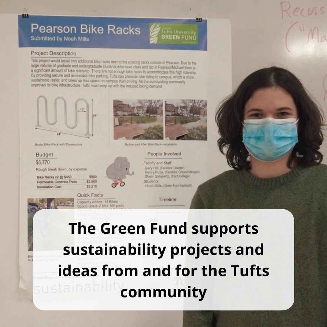 GreenTufts's tweet photo. Opportunity for faculty, staff, and students - if you have a sustainability project idea, fill out the short Green Fund application by OCT. 1ST to receive project funding and support. https://t.co/Thn3BfBPI8 https://t.co/z28r549PeR