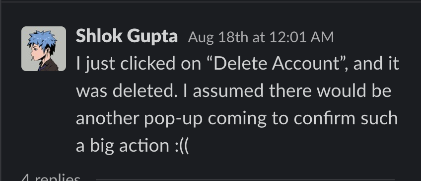 vicode_in's tweet photo. some apps nowadays: reach out to customer support and wait for 48 hrs to get account deactivated - even when you specifically asked for deletion

meanwhile in @foldmoney_ : 😂 https://t.co/n8O3qGCevo