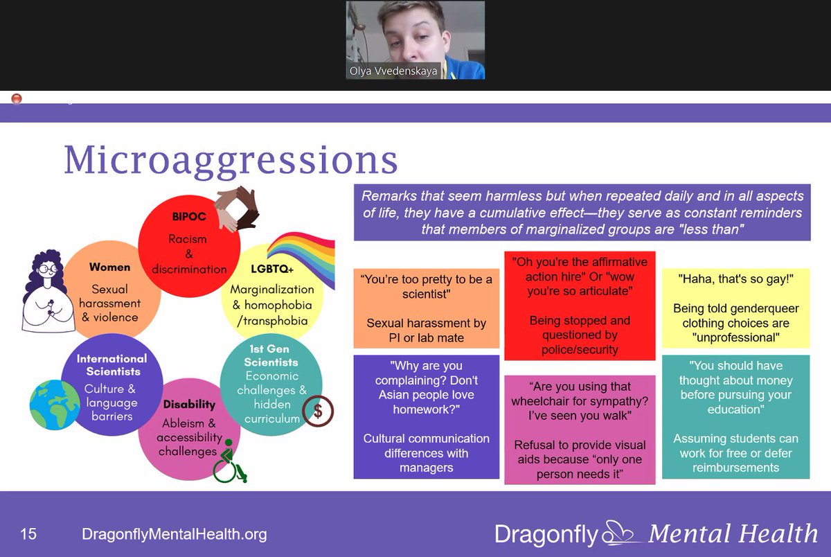 Health warning - some very powerful and appalling examples of microaggressions described by Olya Vvedenskaya @DragonflyMH #VitaeCon2022