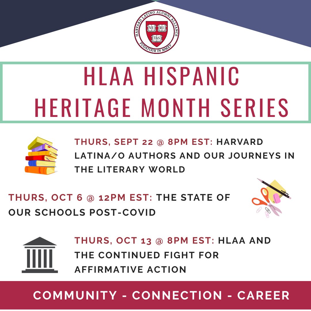 Happy Hispanic Heritage month from all of us at the HLAA! Come celebrate with us all month long with various events!

Join us TONIGHT for our HHM Kick-Off Happy Hours in select cities across the country! 

SIGN UP for our incredible HHM Webinar Series! Link in Bio!