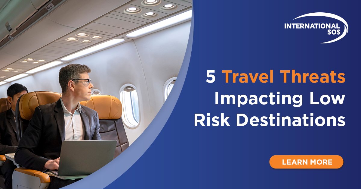 International SOS experts provide insight on the top 5 travel threats you should be aware of when travelling to low-risk destinations and the precautions you can take to protect your #workforce: okt.to/Sw5lAC #travelriskmanagement