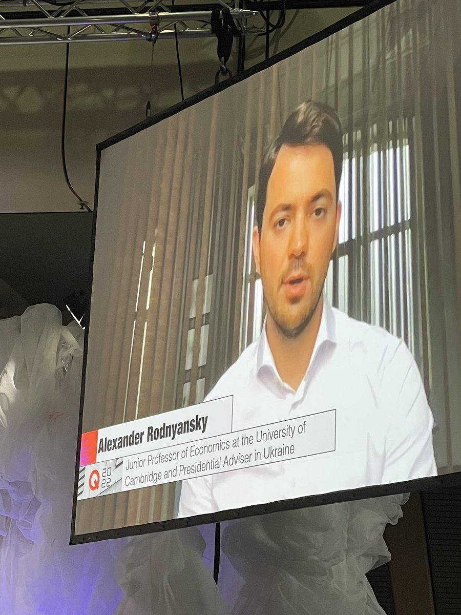 QBerlinQsts's tweet photo. Welcoming @arodnyansky to #qBerlin22 - he is Presidential Adviser to the President of #Ukraine #Selenskyi and shares insights about the current developments in Ukraine with us. And he is talking about the economic impact of the war on Ukraine#. #rodnyansky https://t.co/HaoJL4ylyV