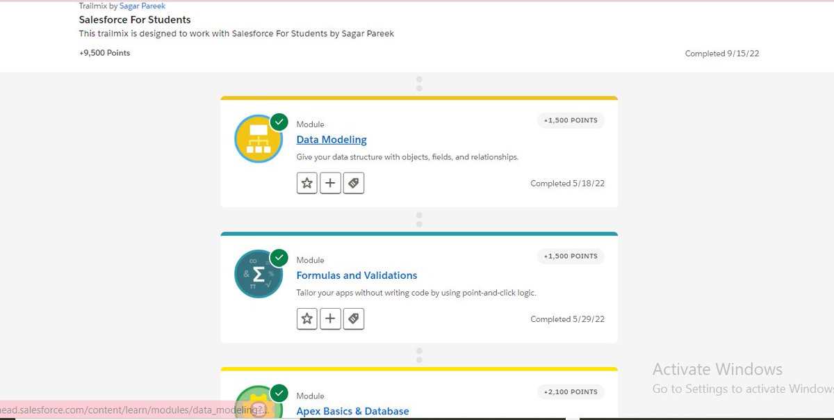 AkashPantawane's tweet photo. Exited to share I have Successfully completed this trailmix by @sagarjaipareek
Learning is a lifelong process and I'm grateful to the learning culture at Trailhead.
Thankyou
#SalesforceForStudents
#Salesforce
#Trailhead
#TrailblazerCommunity
@sagarjaipareek https://t.co/J1d7yY5aCY