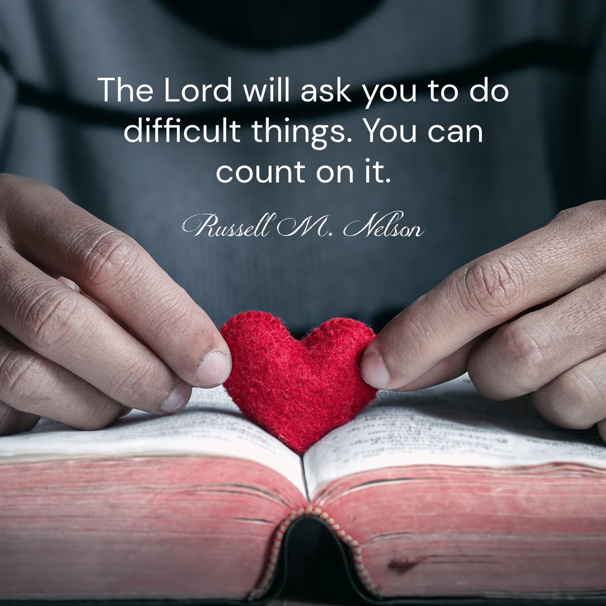 lds_believer's tweet photo. "The Lord will ask you to do difficult things. You can count on it." ๐ฌ~ President Russell M. Nelson
#DifficultThings #TrustGod #ShareGoodness #LightTheWorld #LoveOneAnother #ChildrenOfGod #GodLovesYou #CountOnHim #ComeUntoChrist #TheChurchOfJesusChristOfLatterDaySaints https://t.co/mnH65CG8h0
