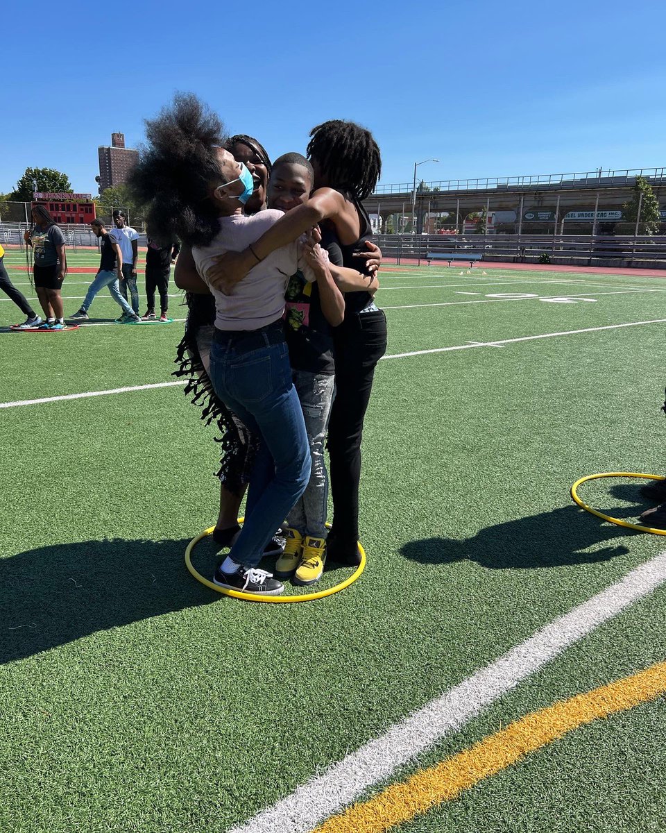 Transfer school kids CAN:work together, strategize together, participate together &amp; SUCCEED TOGETHER. I gave my kids the task of getting across the field only using hula hoops. They all had to be in a hoop. The strategy was up to them ‼️🙏🏼🤞🏼 <a href="/transferhs/">City-Wide Transfer High Schools</a> <a href="/NYCSchools/">NYC Public Schools</a>