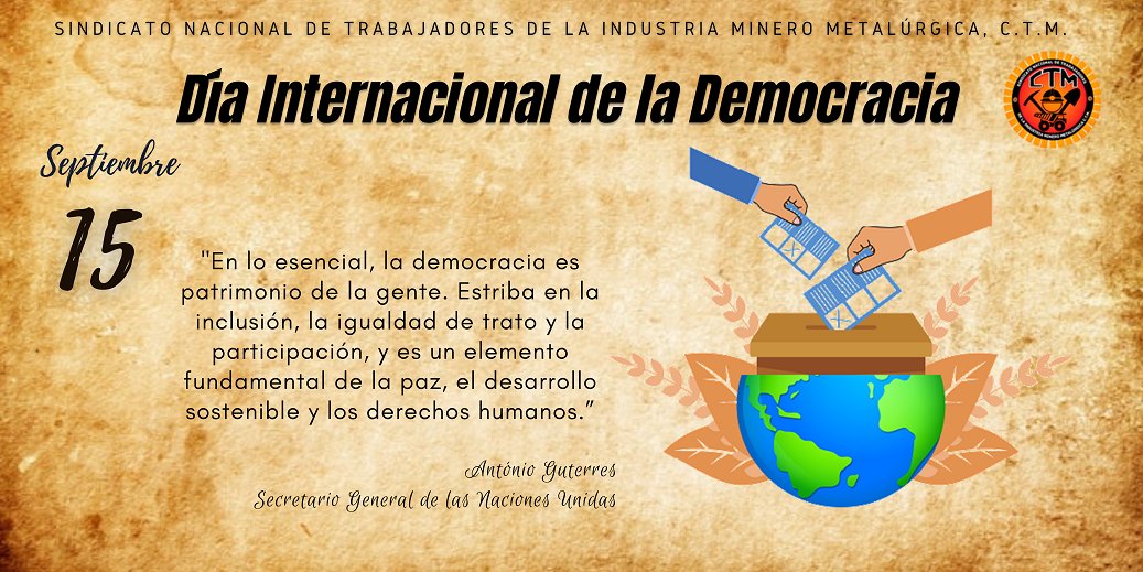 Septiembre 15, Día Internacional de la Democracia.