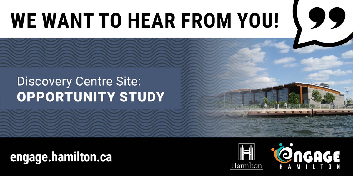 We're developing a strategy for the Hamilton Waterfront Trust Centre (former Discovery Centre) Site at Pier 8. Your participation in the Site Opportunity Study on #EngageHamilton is an important part of assessing options for the future use of the Site. engage.hamilton.ca/discoverycentre