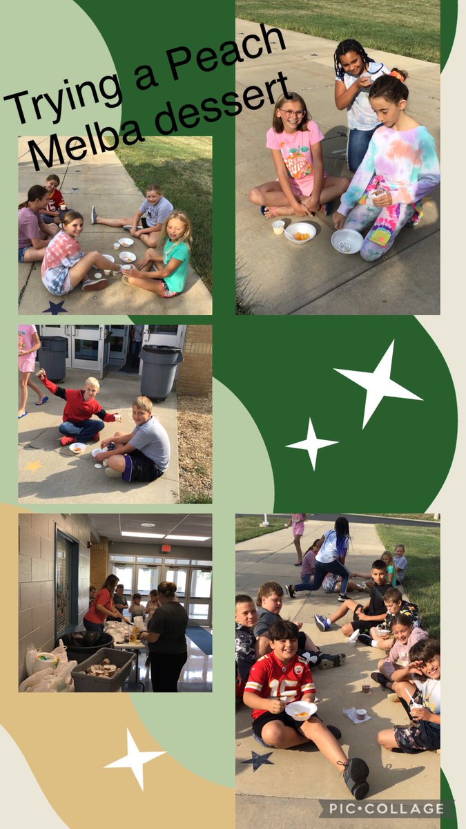 My5thGrade's tweet photo. Amazing day with a visit from author, Chef Arlene Strode.  Then, enjoying a peach melba dessert. @USD449 https://t.co/YPkToxWrDl