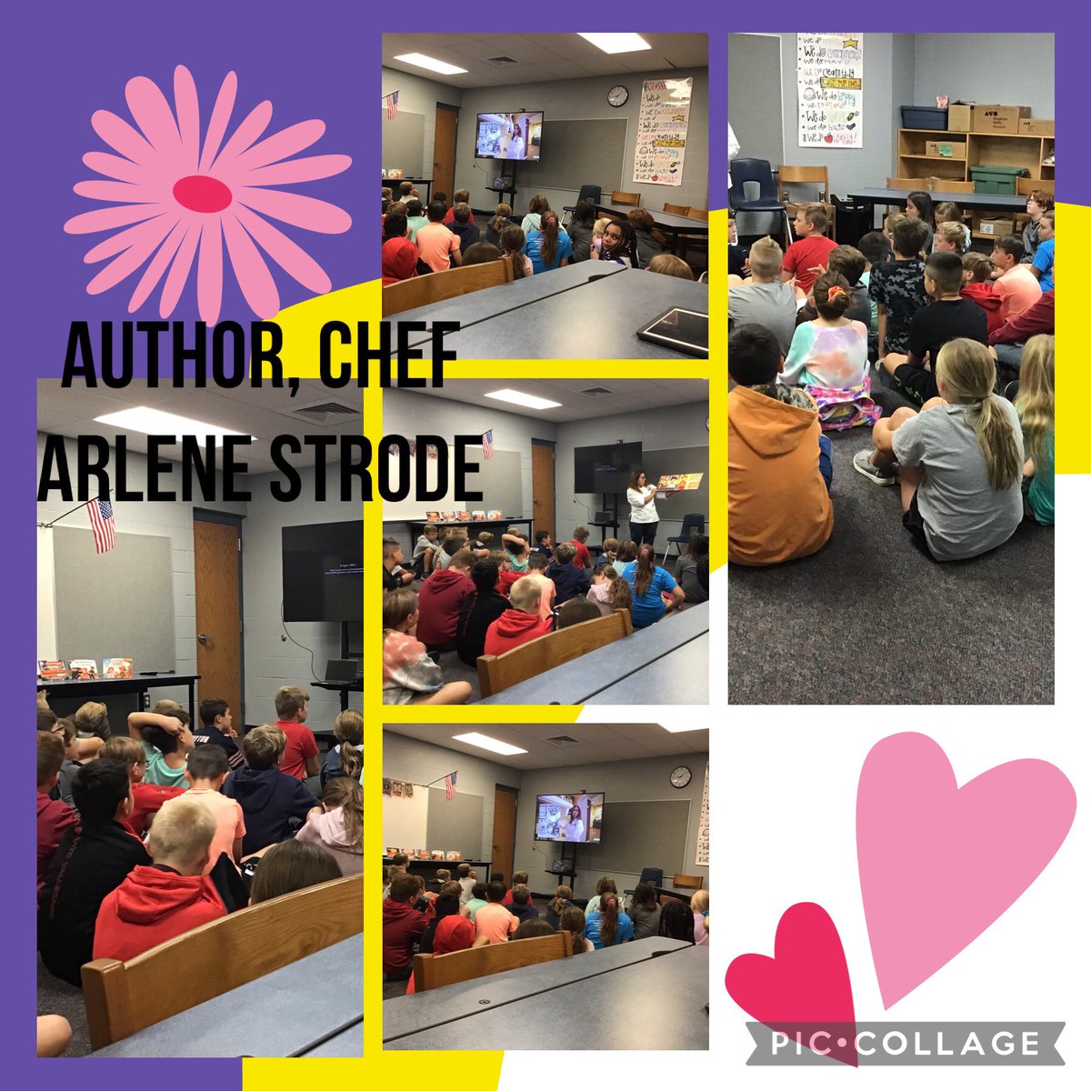 My5thGrade's tweet photo. Amazing day with a visit from author, Chef Arlene Strode.  Then, enjoying a peach melba dessert. @USD449 https://t.co/YPkToxWrDl
