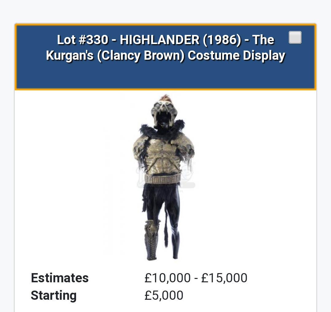 Highlander Props Some Highlander props that were auctioned recently.
