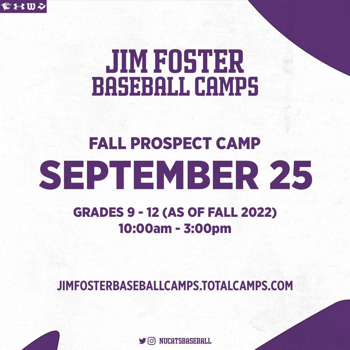 We are 10 days away from our Jim Foster Fall Prospect Camp! To register, visit: jimfosterbaseballcamps.totalcamps.com #GoCats | @JimFoster23