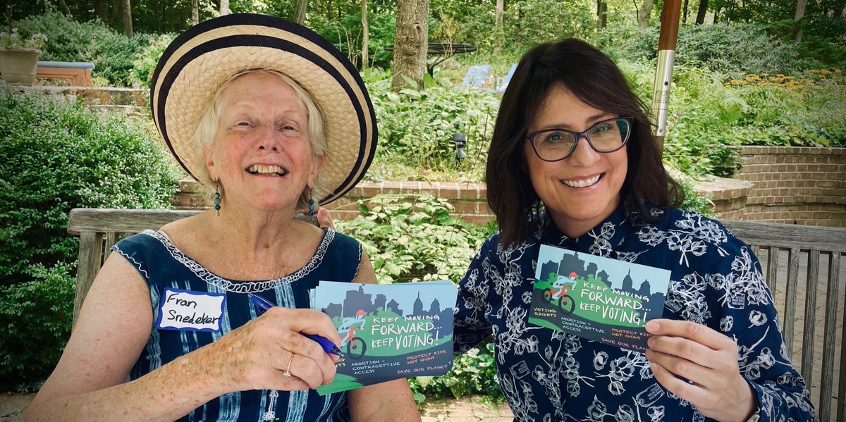 Lori4Rye's tweet photo. Writing #PostcardsToVoters with the remarkable Fran Snedeker. Many thanks to @JennyGeer2 who set up the event! #Vote https://t.co/wOHX9wKz4M