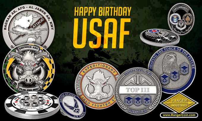 RangerCoin's tweet photo. Wishing the @usairforce a Happy 75th Birthday Weekend! Thank you to all those who have and continue to serve. #AimHigh #USAF #AFBDay #AF75
Make sure to browse our growing selection of USAF items here ▶️ https://t.co/pA5vOKNgye https://t.co/2mAFjYvT2A